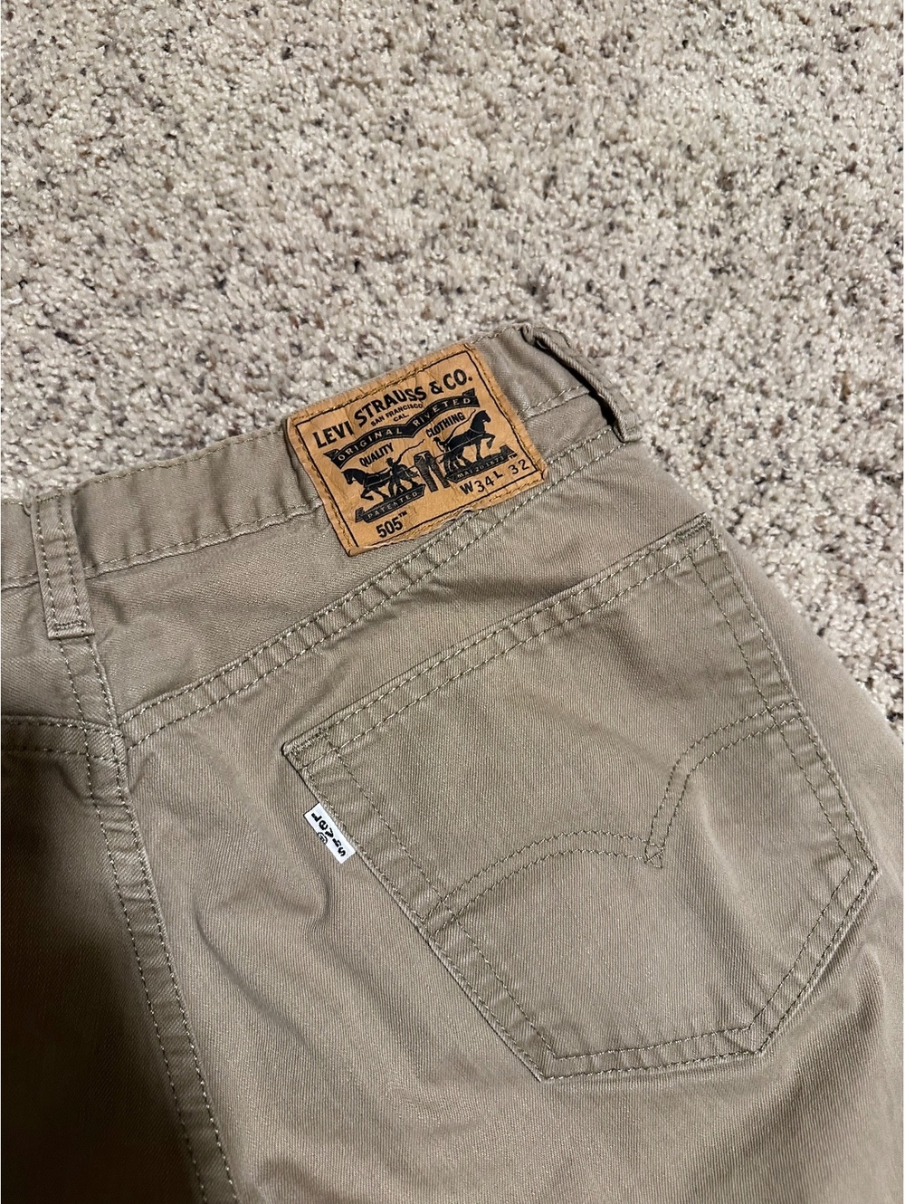 Levi's 505 Regular Fit Khaki Jeans W34 L32